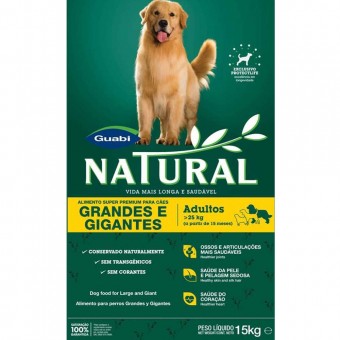 Guabi Natural Adultos Grandes e Gigantes - 15kg Guabi Natural Adultos Grandes e Gigantes - 15kg